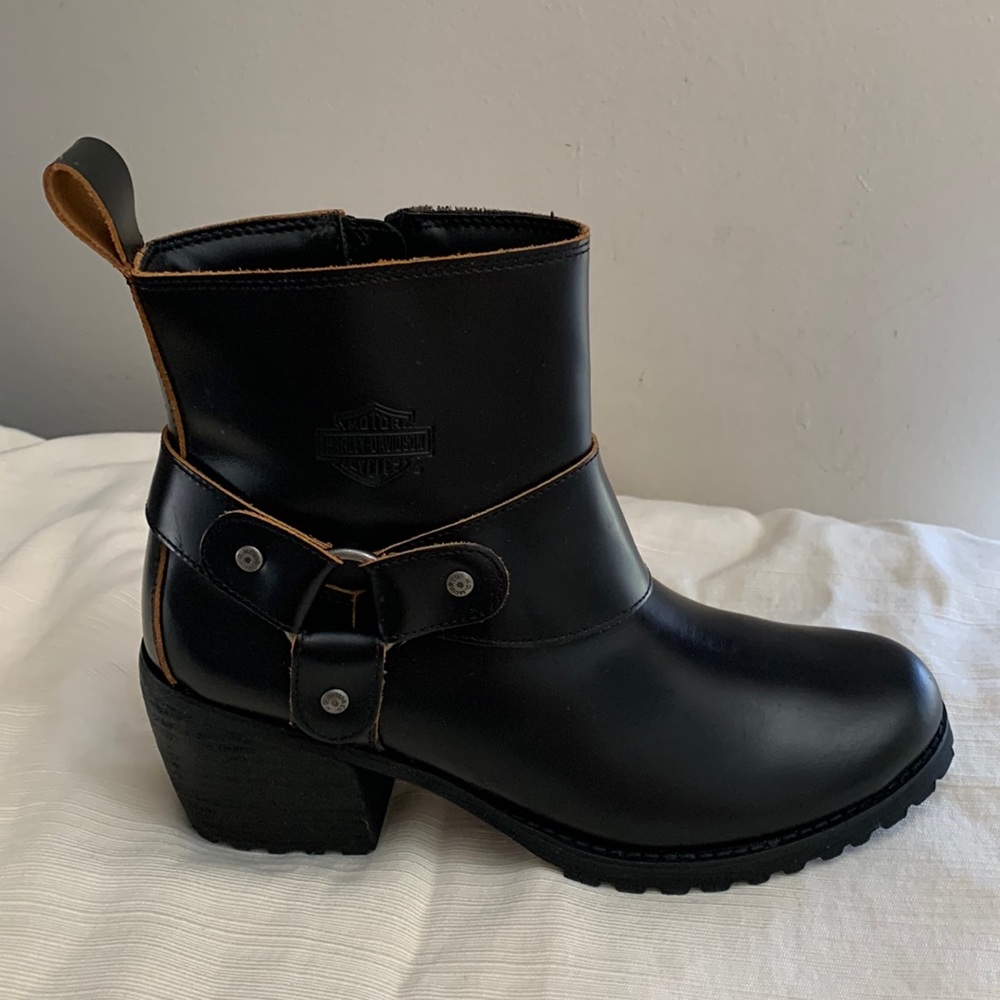 Harley-Davidson Lalanne Size 9 black leather moto boots